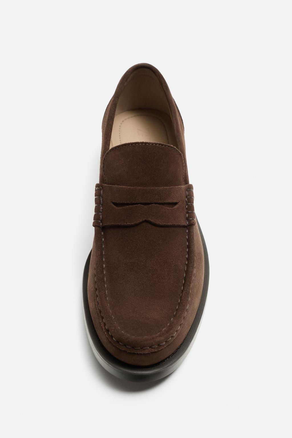 LEATHER PENNY STRAP LOAFERS - Zara фото 9