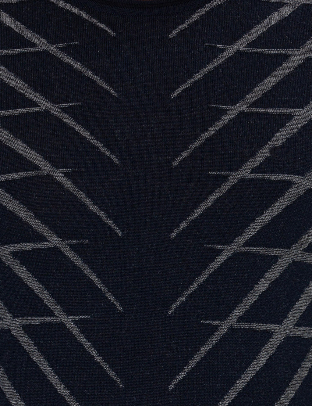 Темно-синий облегающий трикотажный свитер с круглым вырезом - Cacharel фото 15