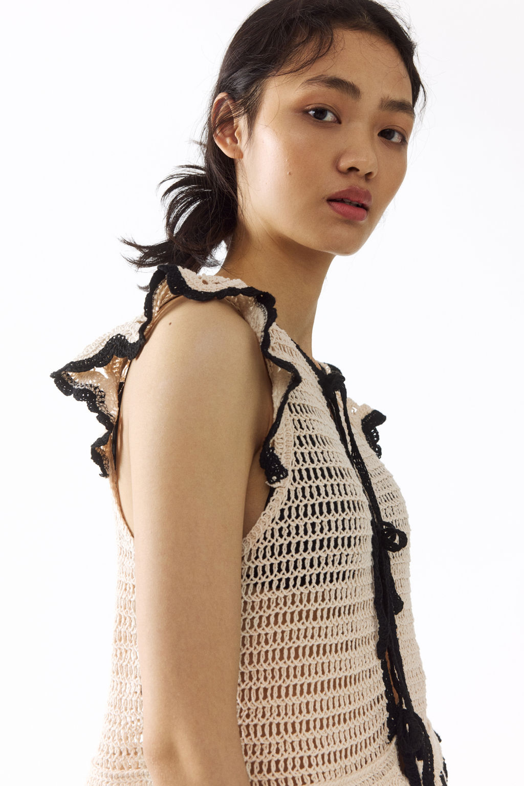 Flounced crochet-look top - H&m фото 3
