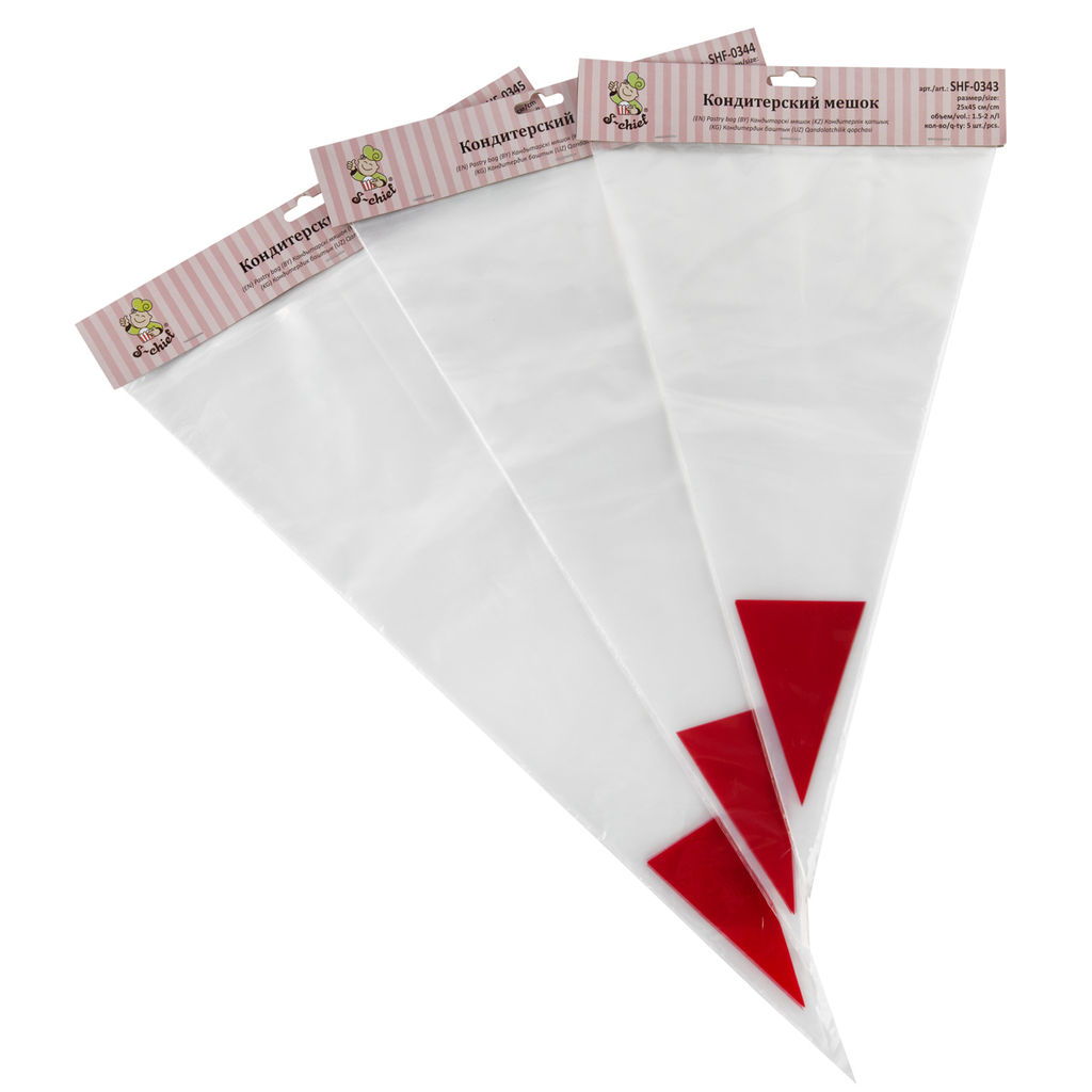 S-CHIEF SHF-0343 Кондитерский мешок 25 х 45 см 5 шт с красным носом фото 4