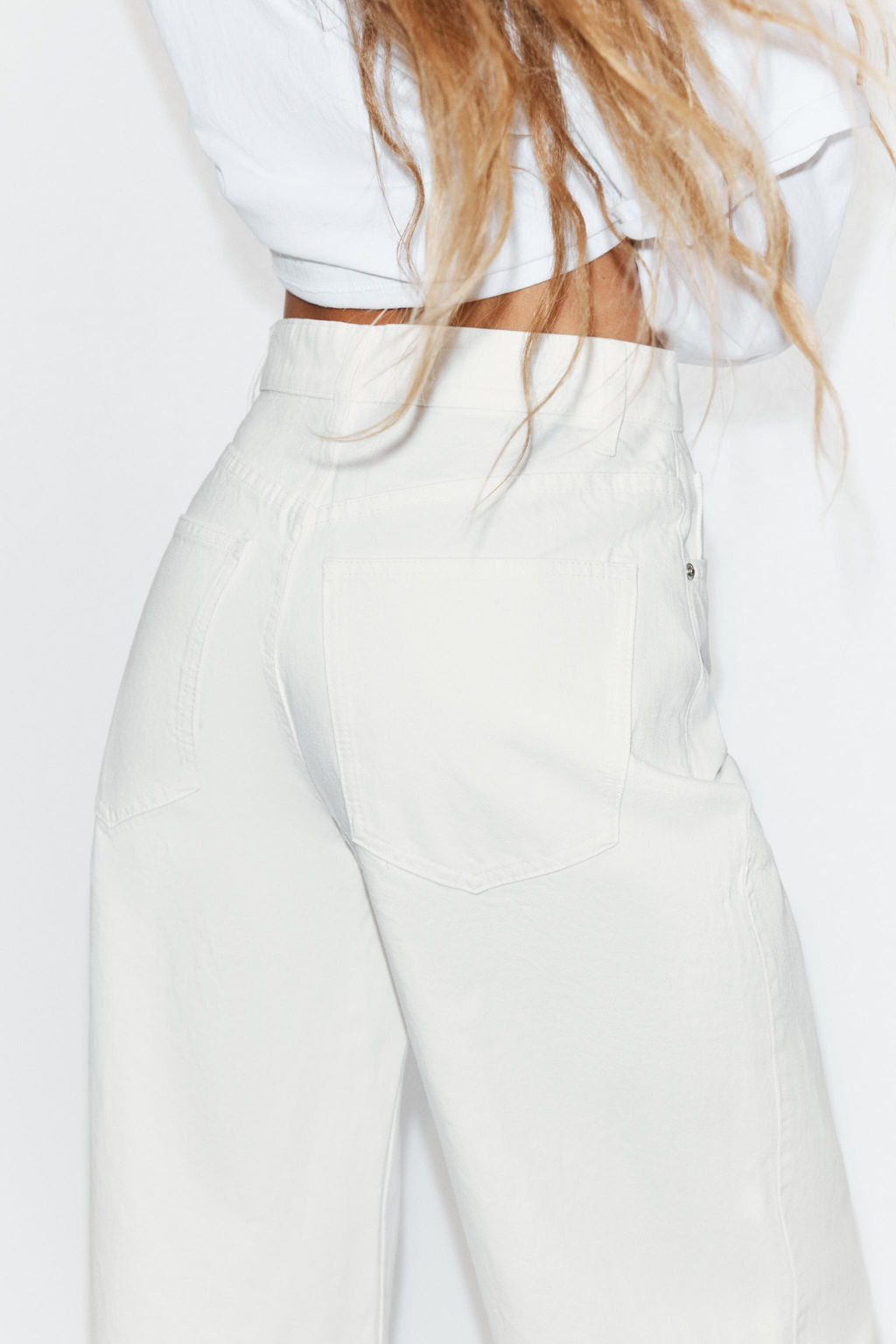 JEANS TRF EXTRA WIDE LEG TIRO ALTO / Blanco roto - Zara фото 6