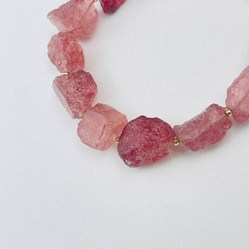 Браслет из Клубничного кварца 16 см +