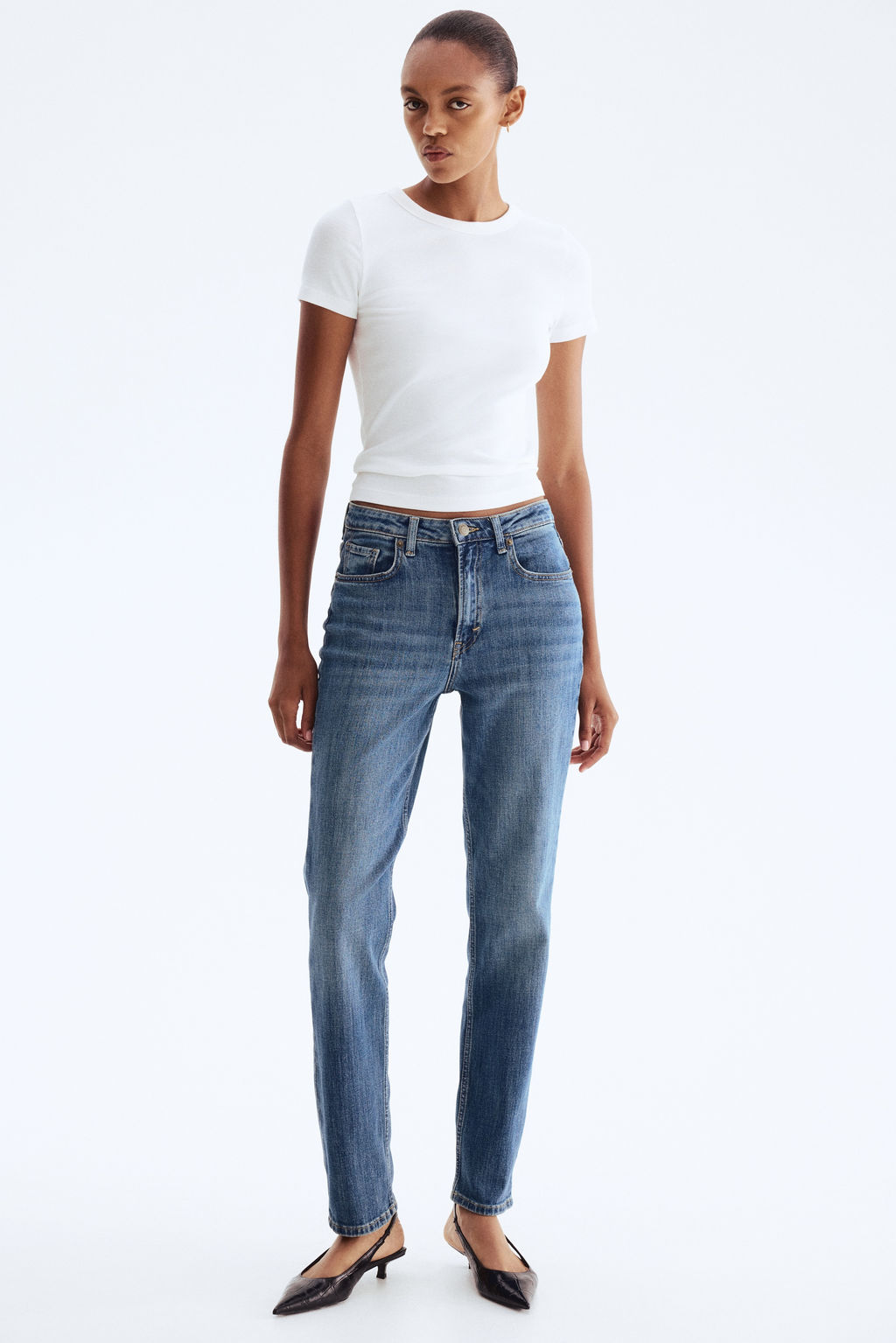 Slim Straight High Jeans - H&m фото 3