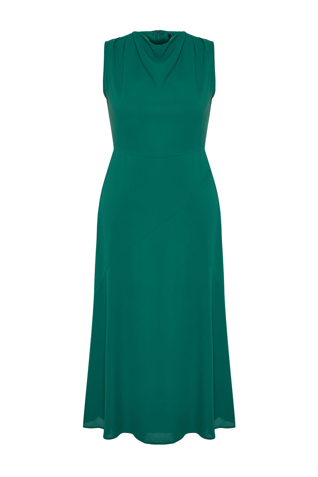 TRENDYOLMILLA Pembe Degaje Yaka Etegi Kesik Detayl? Midi Dokuma Elbise TWOSS24EL00390 фото 7