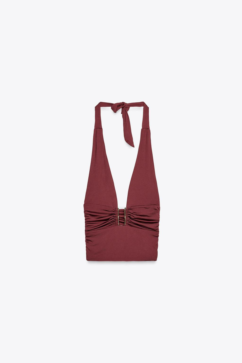 DRAPED HALTER TOP - Zara фото 6