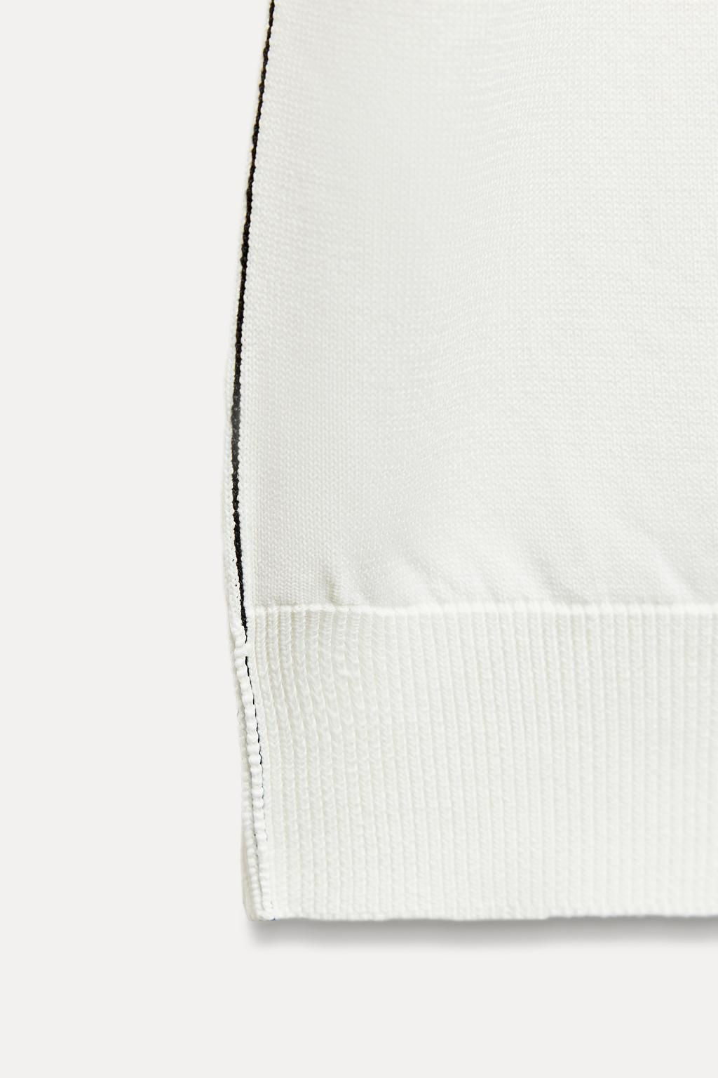 PLAIN KNIT TOP WITH CONTRAST TRIMS - Zara фото 16