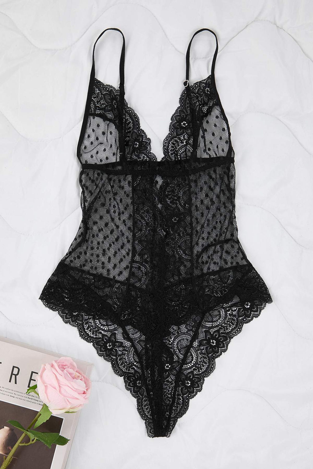 Siyah Tul Fitted Puantiyeli Body THMAW26BD00021 - Trendyolmilla фото 5