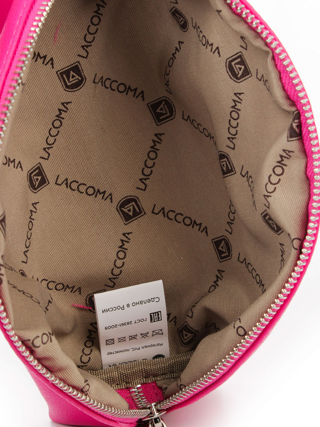 LACCOMA косметичка Анетта-фуксия эко кожа хлопок  фото 4