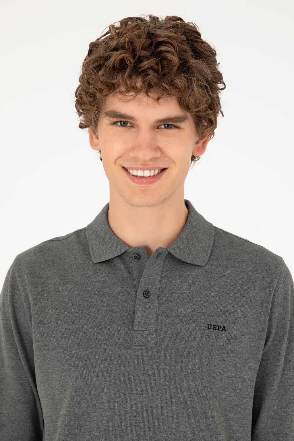 Мужской базовый свитшот антрацитовый меланж - U.s. polo assn фото 2