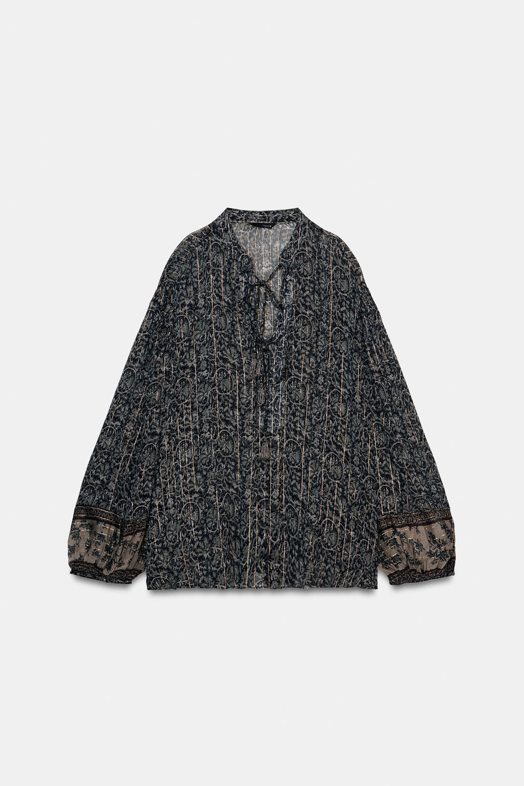 METALLIC THREAD PRINTED BLOUSE - Zara фото 7