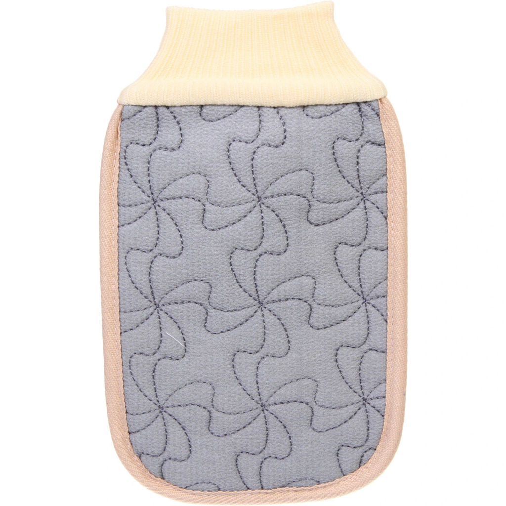 Цена за 2шт. Мочалка - варежка для тела жёсткая "Premium - Lavita", цвет светло - серый, 14*24см (ZIP пакет)