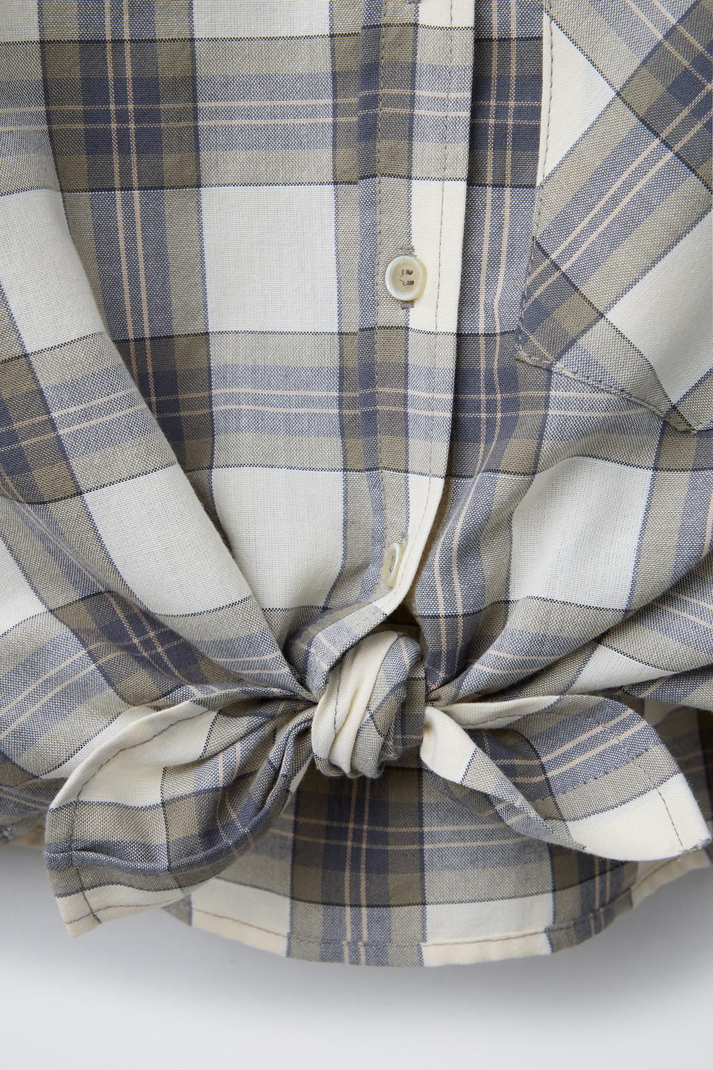 CHECK SHIRT WITH KNOT - Zara фото 4
