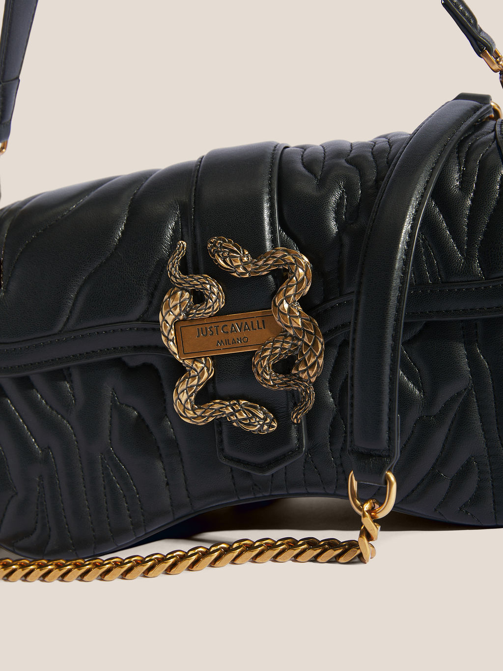 Женская сумка с ручками JUST CAVALLI ICONIC SNAKES Артикул 4450730, черный  фото 2