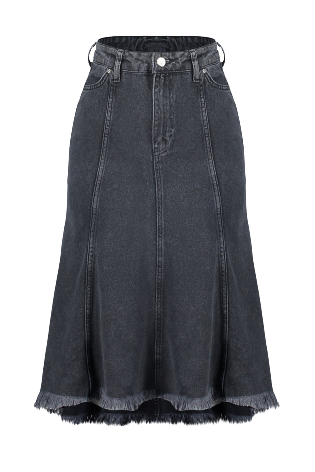 Antrasit Dikis Detayl? Asimetrik Yuksek Bel Midi Denim Etek TWOSS24ET00081 - Trendyolmilla фото 8