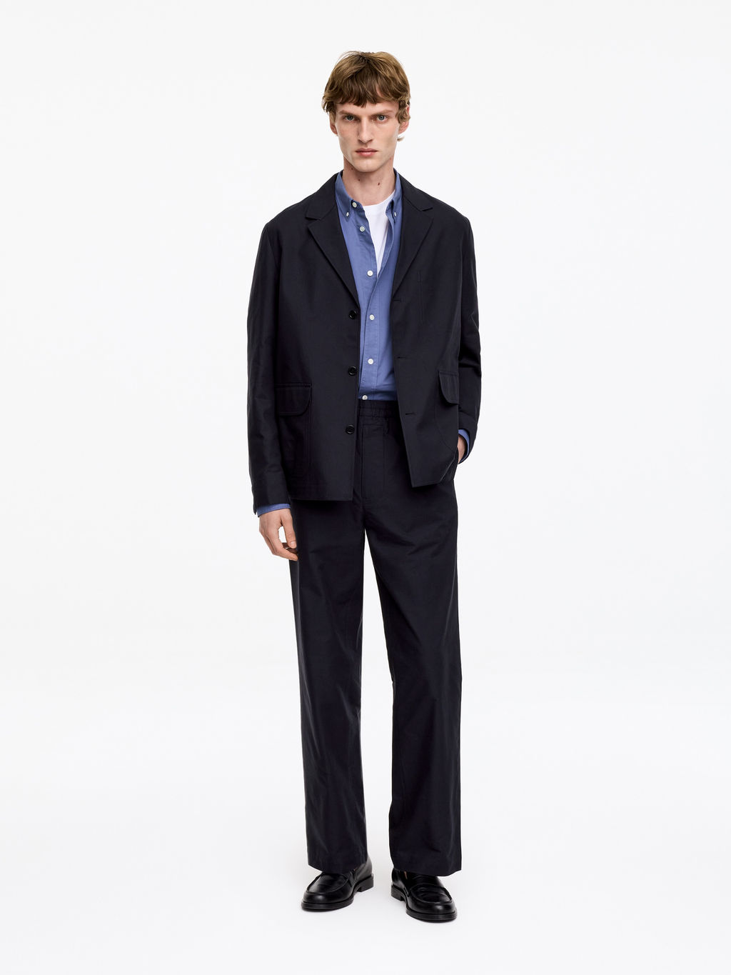 Blazer de algod?n en tejido hopsack
