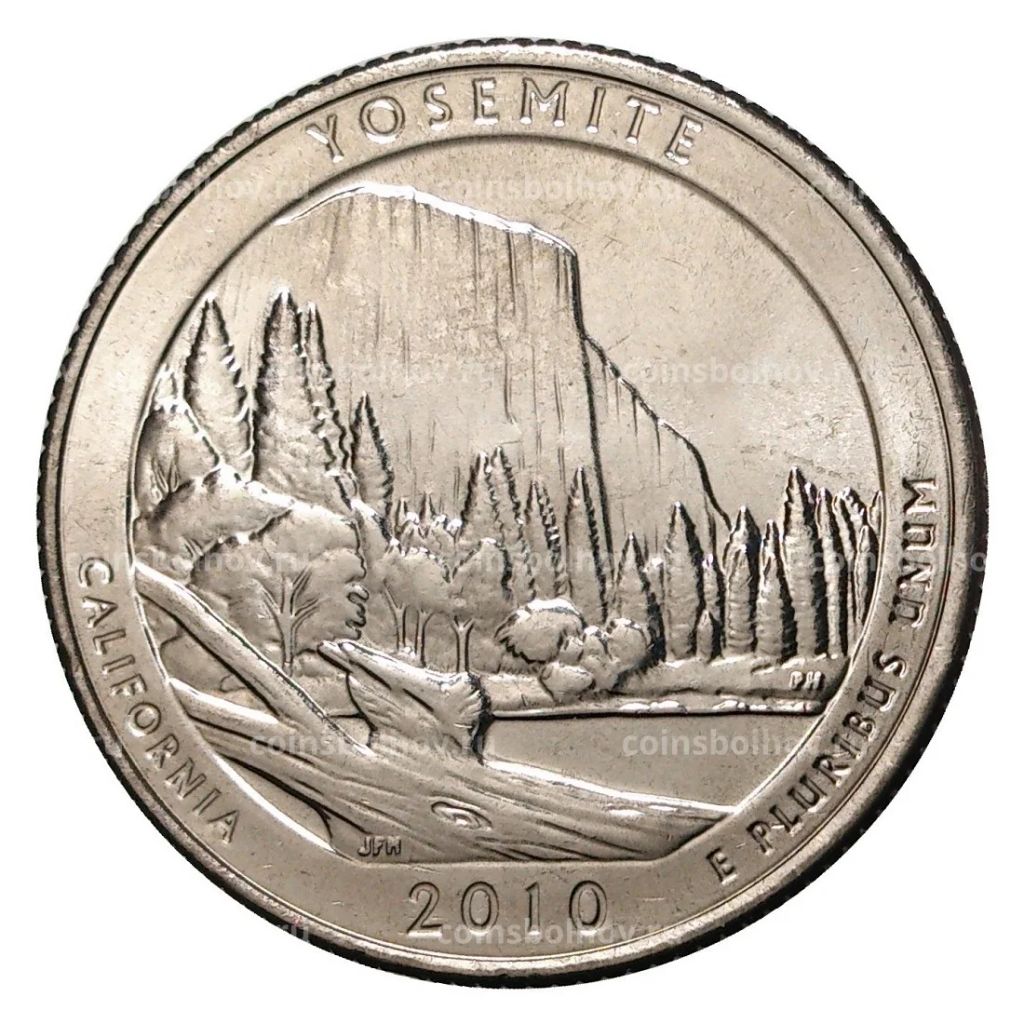 25 центов 2010 года P №3 Йосемитский национальный парк