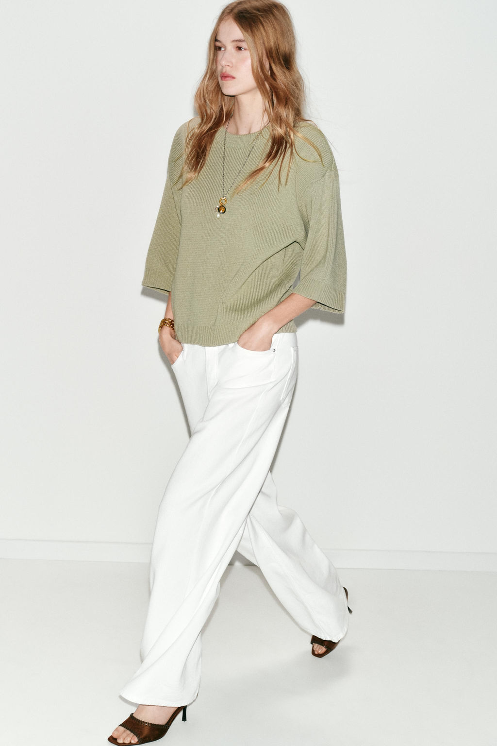 KNIT JUMPER WITH SHOULDER PADS - Zara фото 3