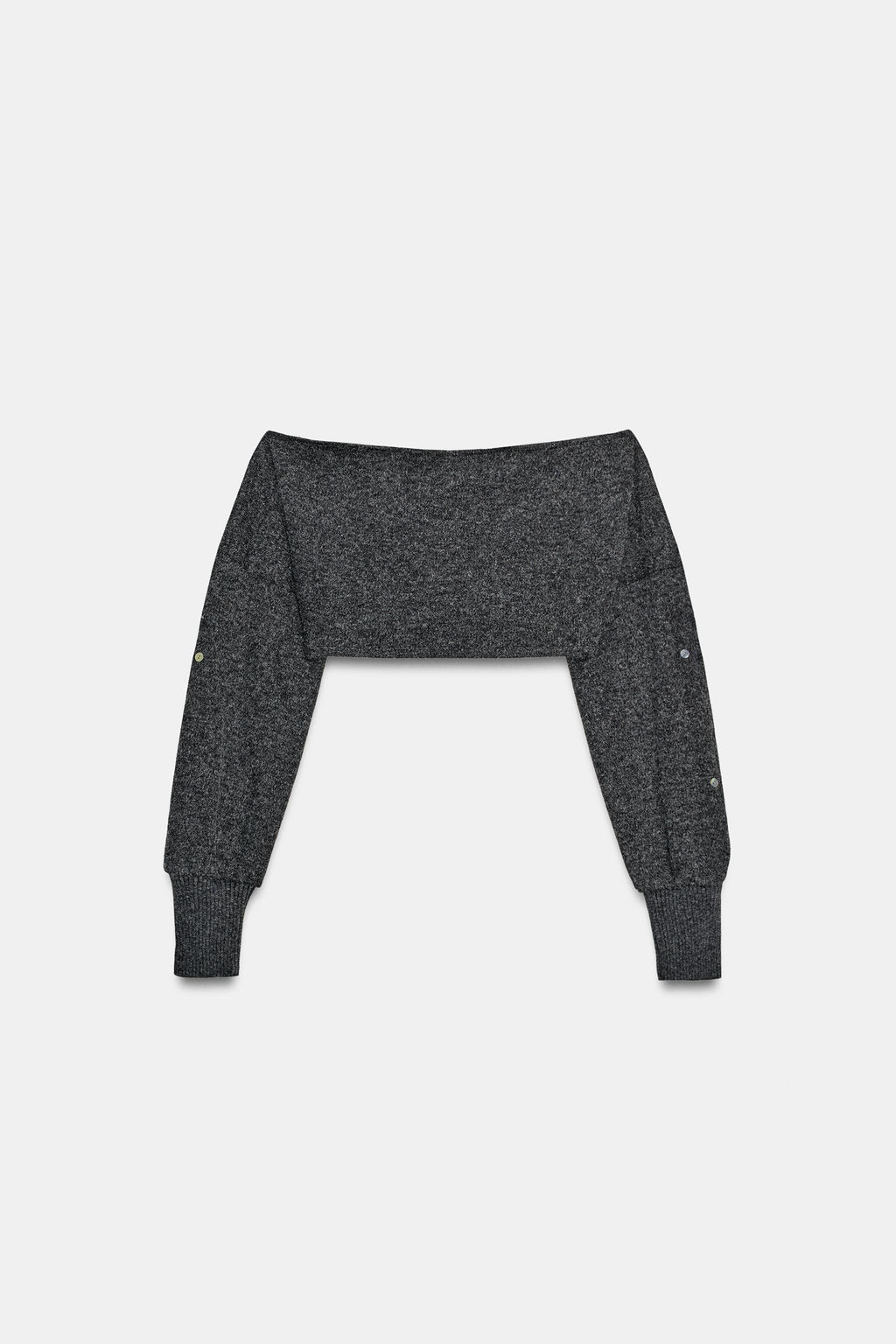TOP CROP SOFT BOTONES / Gris antracita - Zara фото 4