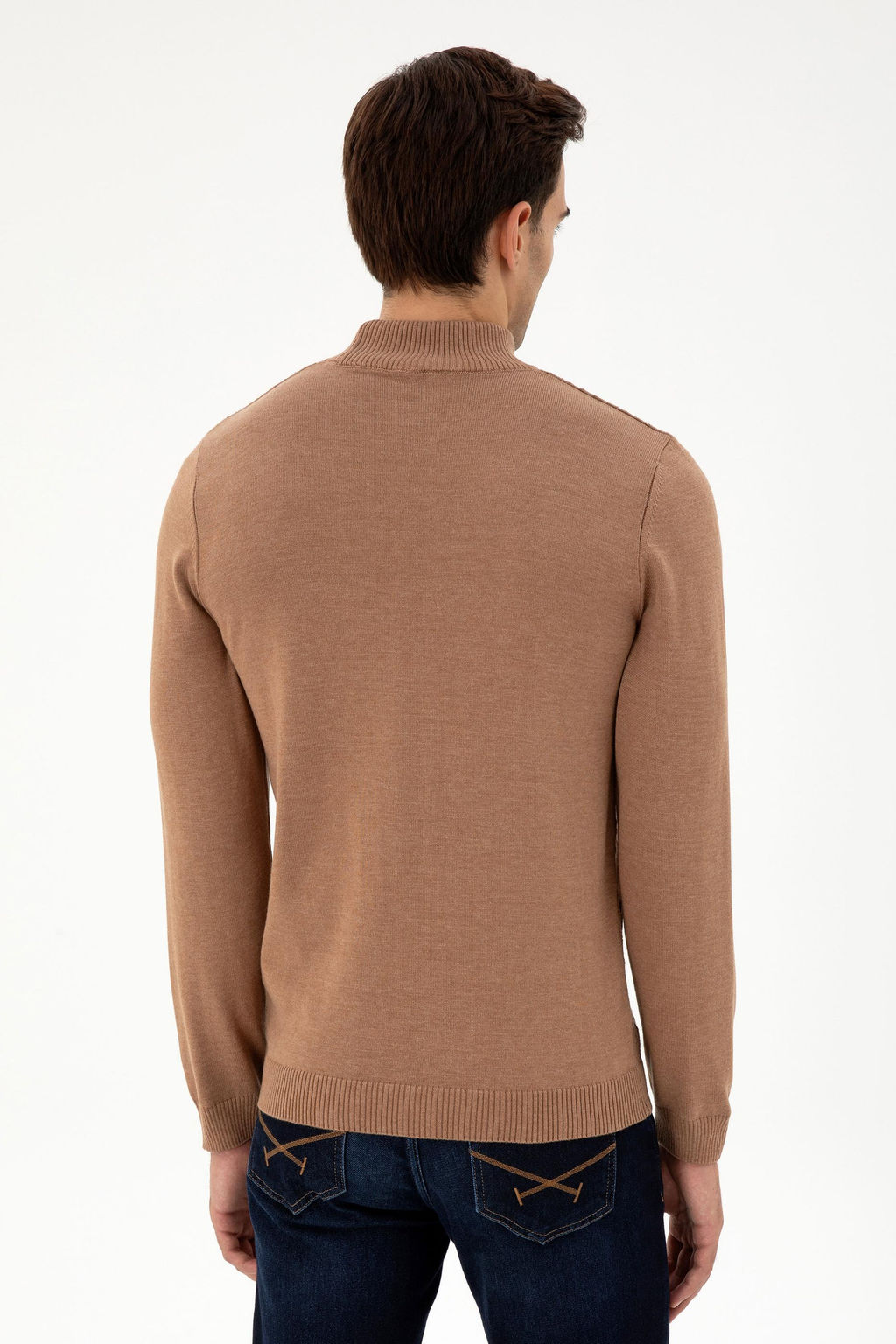 Мужской светло-коричневый меланжевый свитер Неожиданная скидка в корзине - U.s. polo assn фото 5