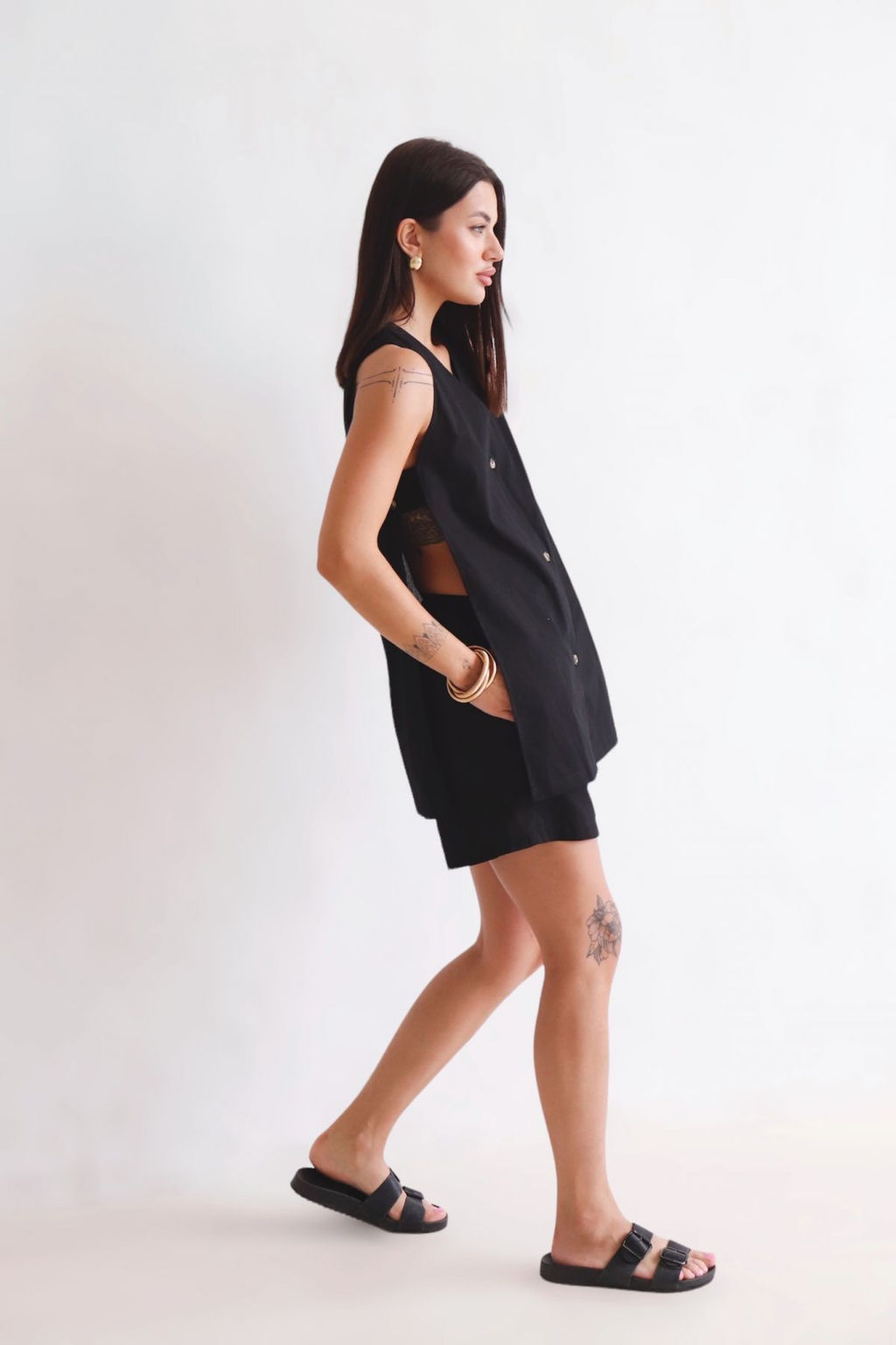 Martichelli Костюм хлопковый летний чёрный  фото 5