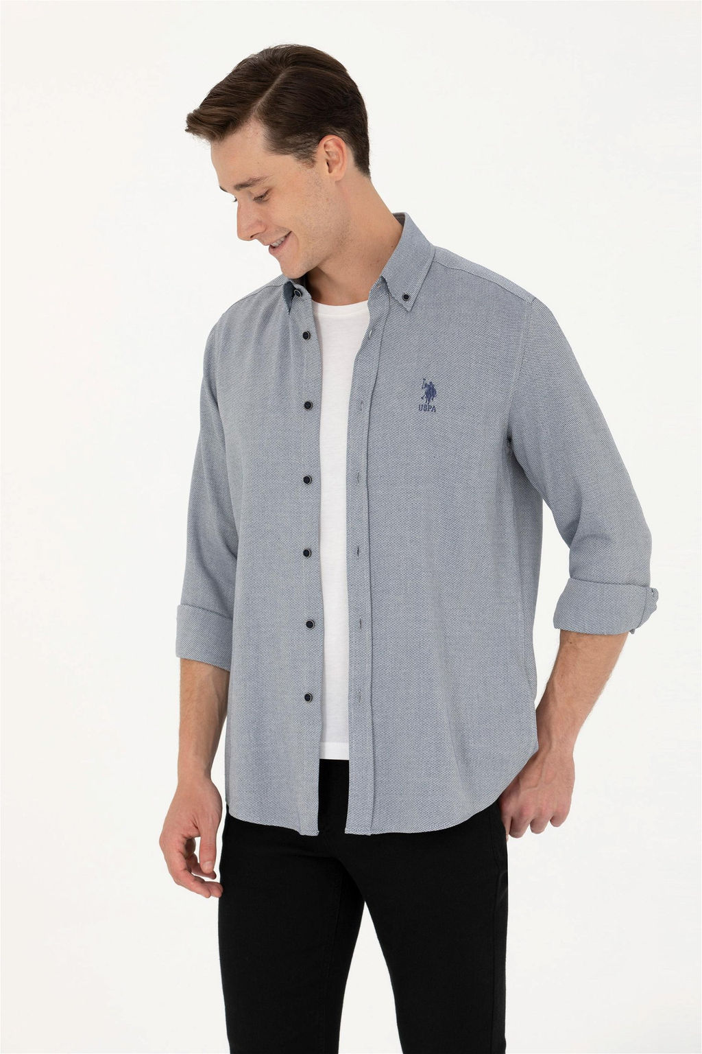 Мужская рубашка Saks с длинным рукавом - U.s. polo assn фото 3