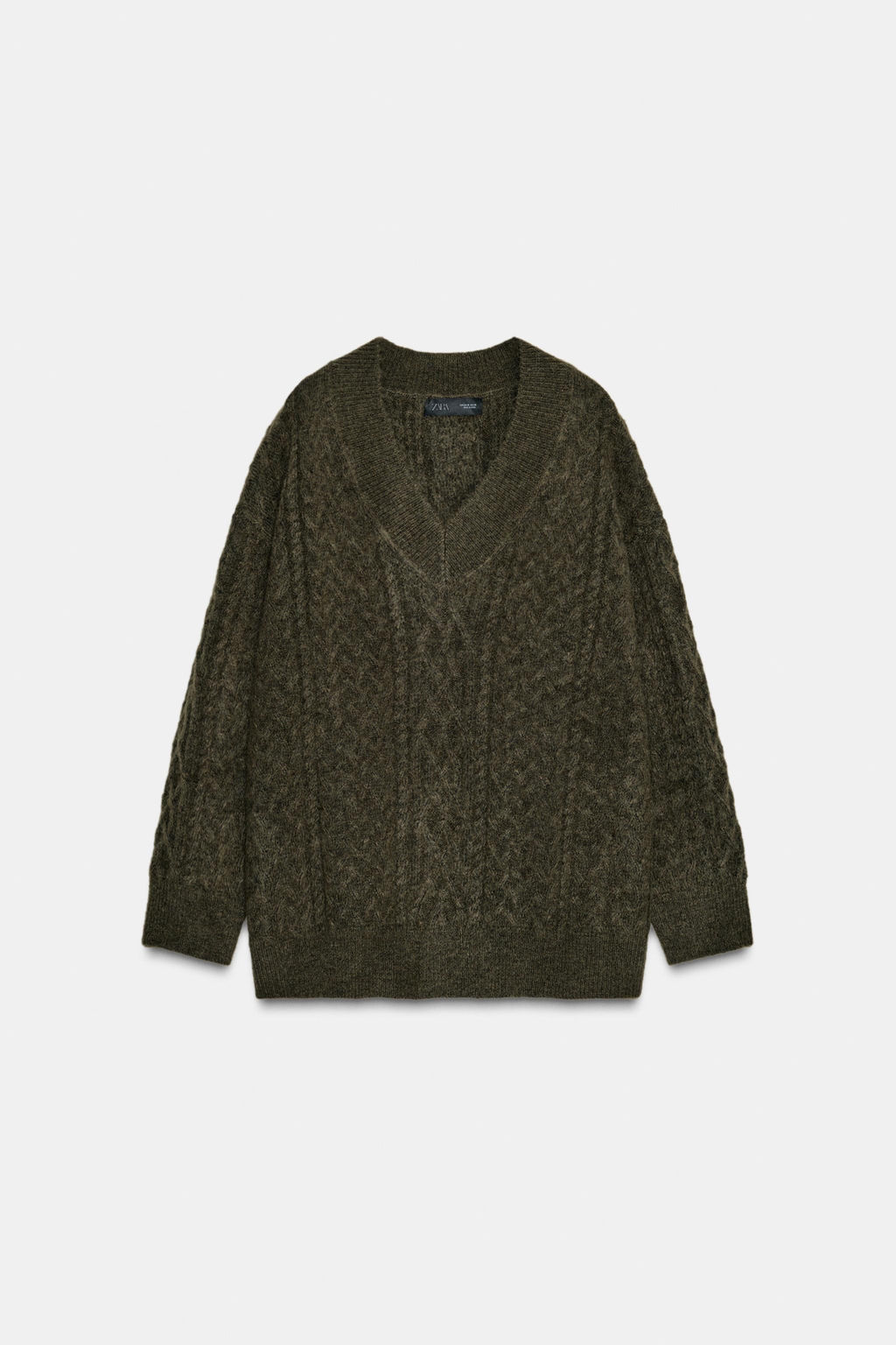 OVERSIZED CABLE KNIT JUMPER - Zara фото 5