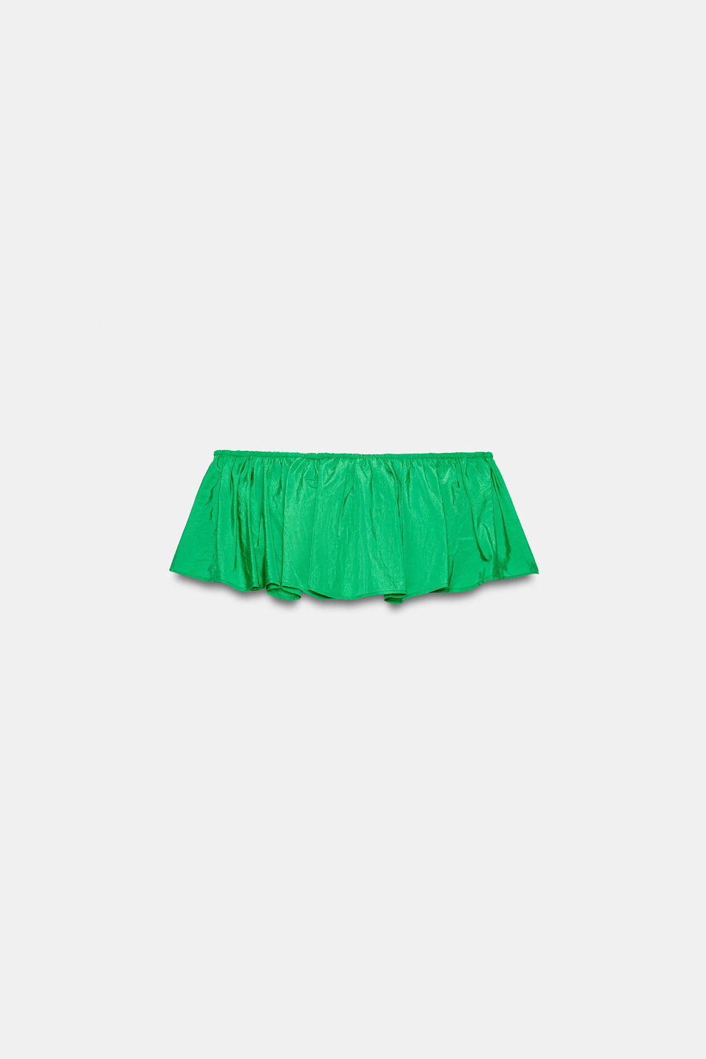 TOP BANDEAU TAFETA VOLANTE / Verde - Zara фото 7