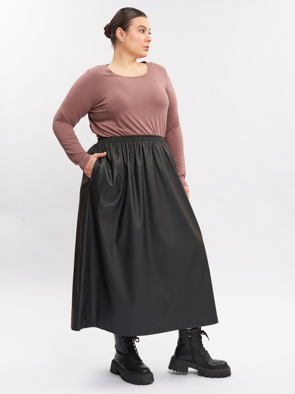 Юбка кожаная UB30009BLK01 - Артесса фото 6