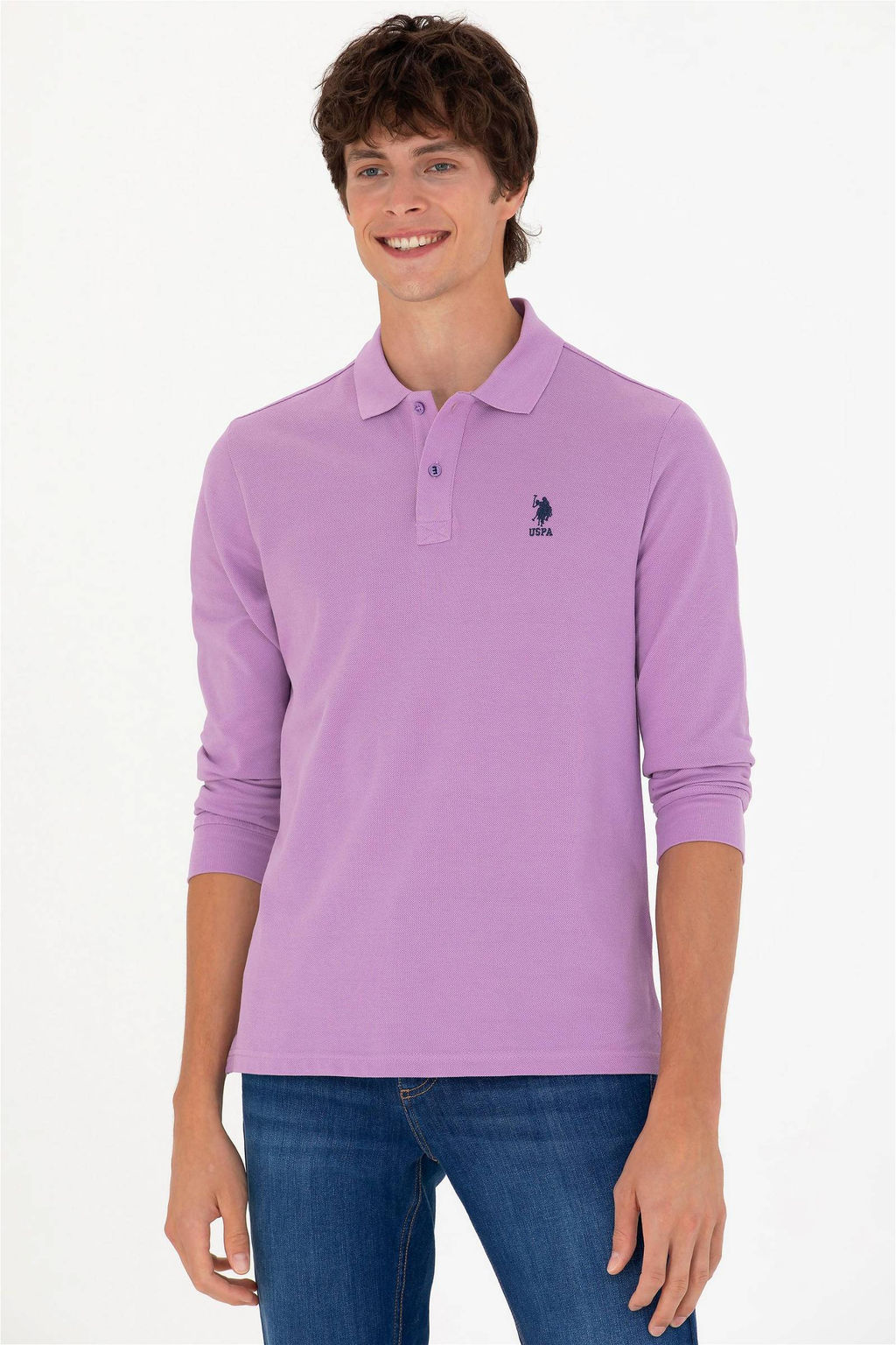 Мужской сиреневый базовый свитшот - U.s. polo assn фото 3