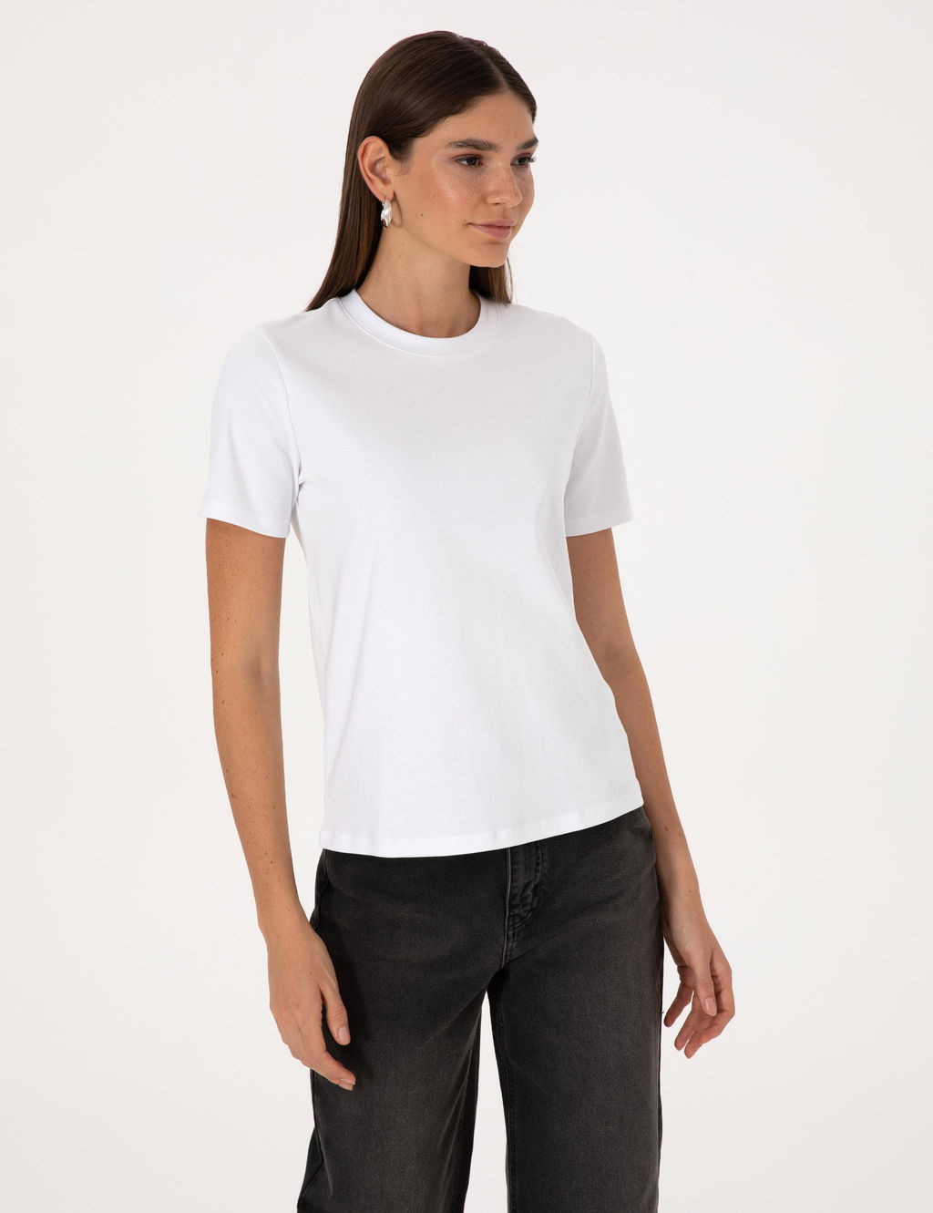 Beyaz Regular Fit Basic Ti__rt - Pierre cardin фото 3