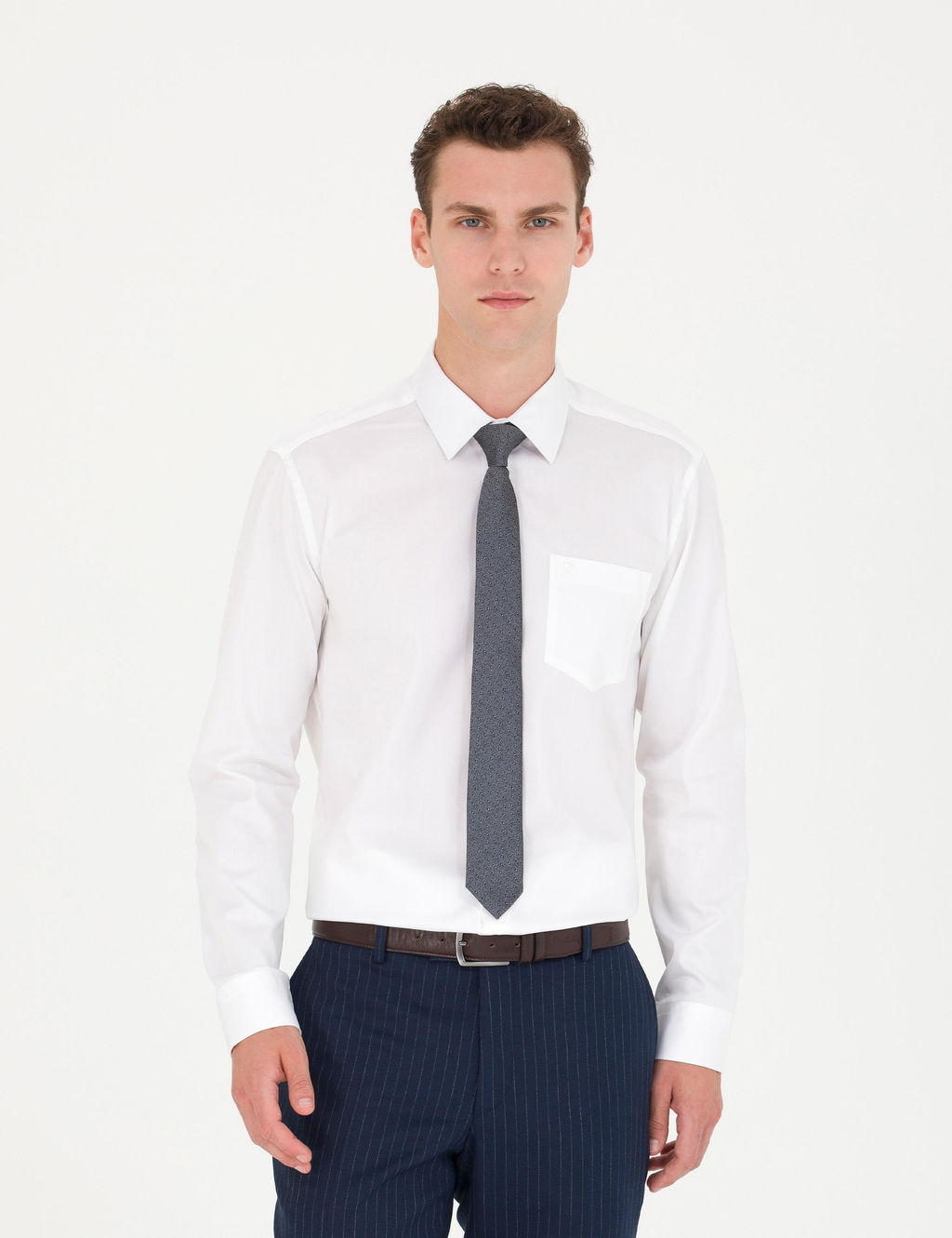 Beyaz Regular Fit Uzun Kollu Basic G_mlek - Pierre cardin фото 10
