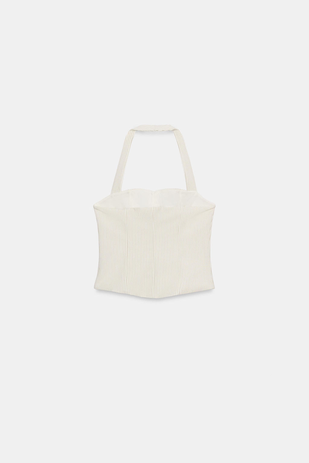 TOP CORS? HALTER RAYAS / Crudo / Marr?n - Zara фото 6
