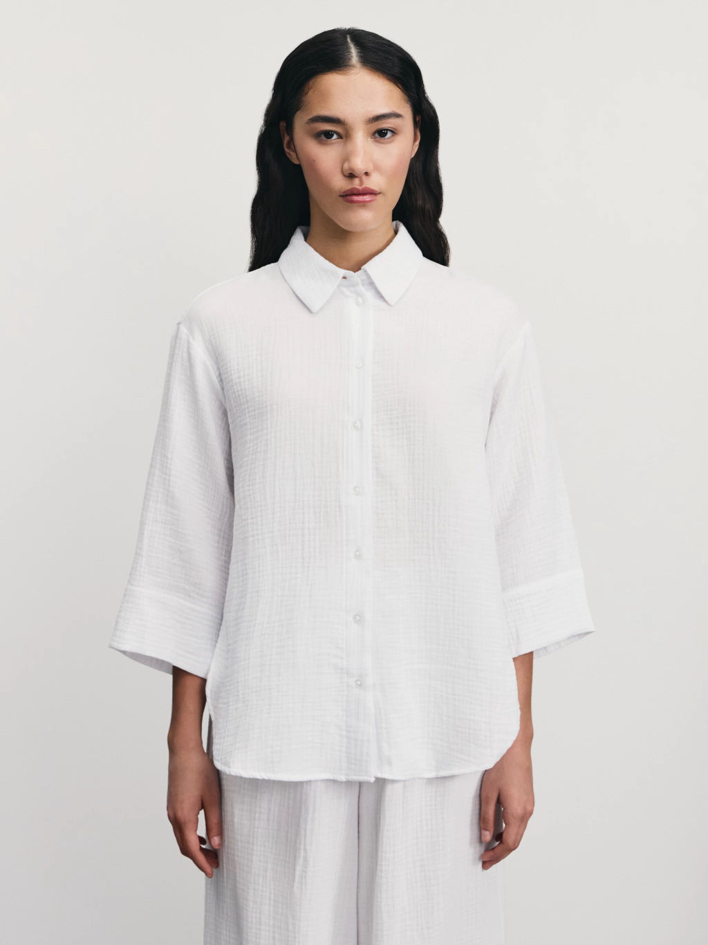 Рубашка из муслина с рукавом 3/4 / Zarina  фото 4