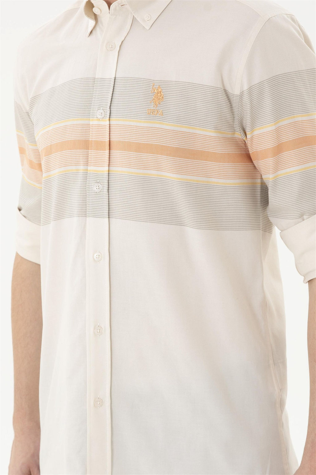 Мужская пудровая рубашка с длинным рукавом - U.s. polo assn фото 6