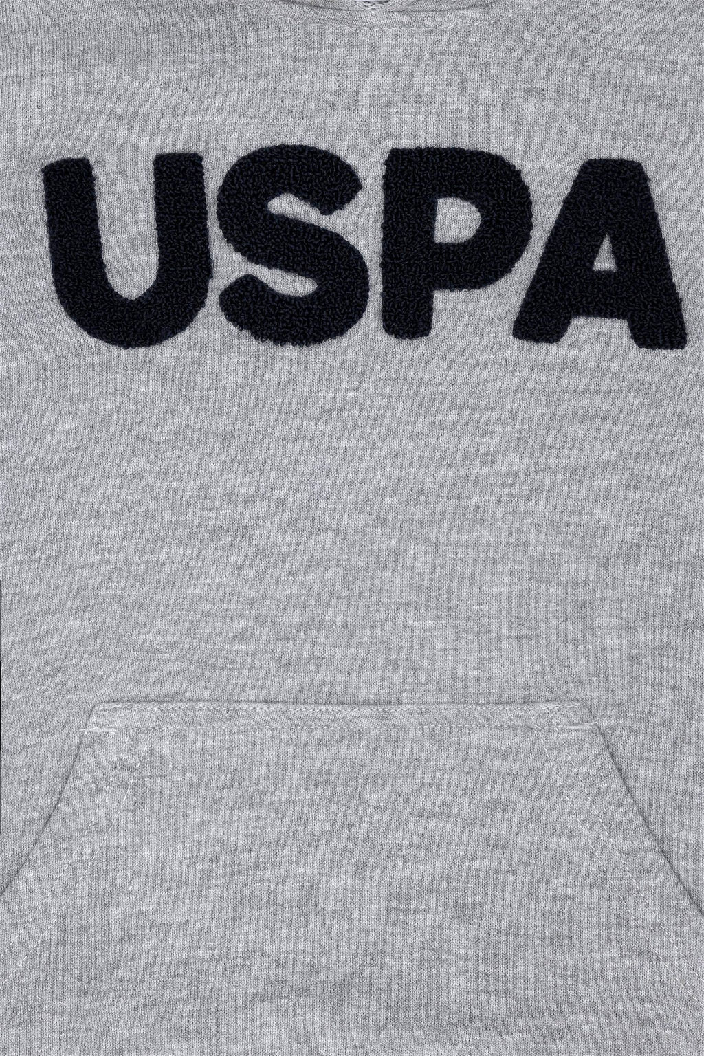 U. S. Polo Assn / Детская серая меланжевая базовая толстовка с капюшоном - U.s. polo assn фото 4