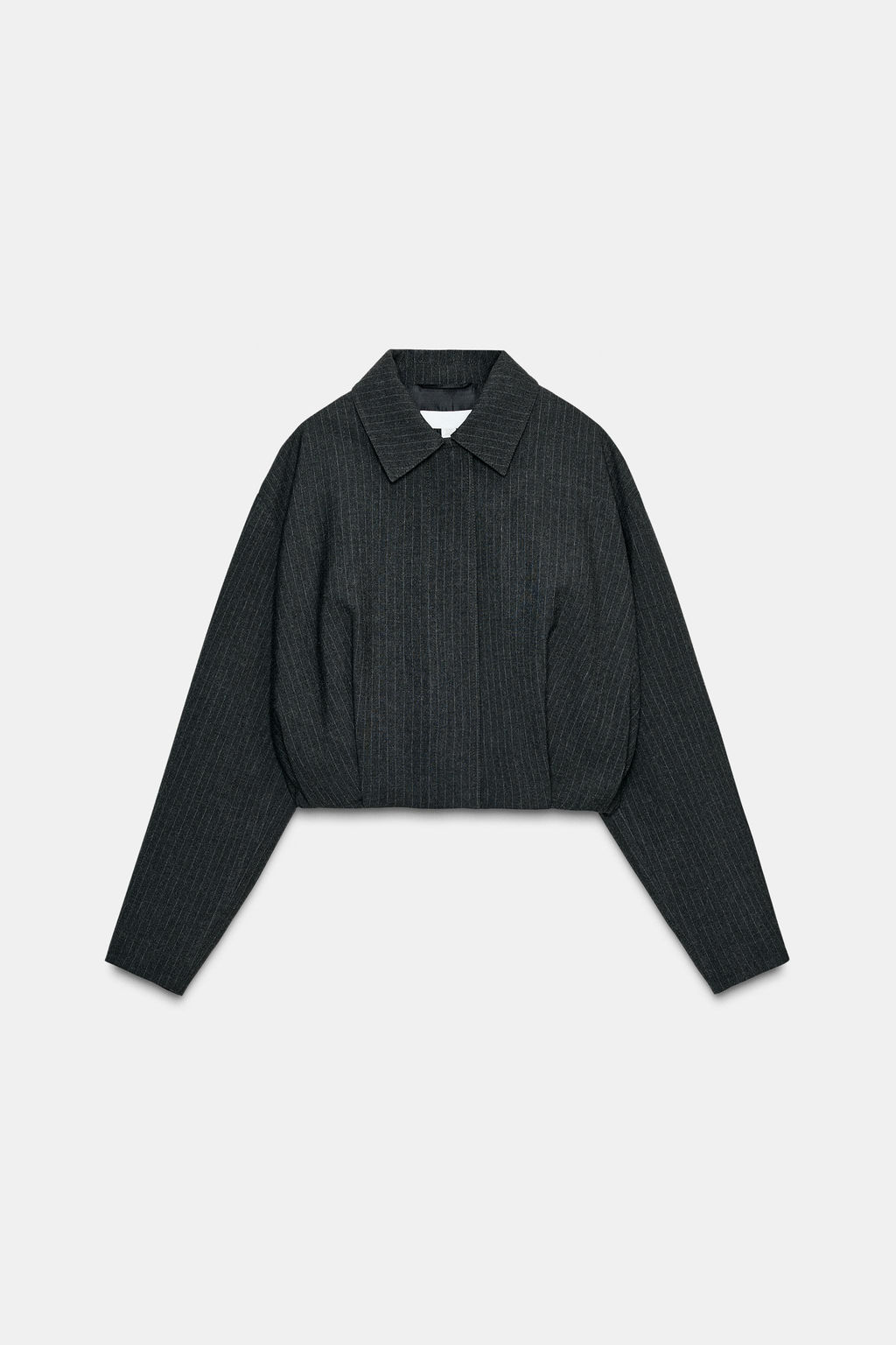SHORT PINSTRIPE BALLOON BOMBER JACKET - Zara фото 6