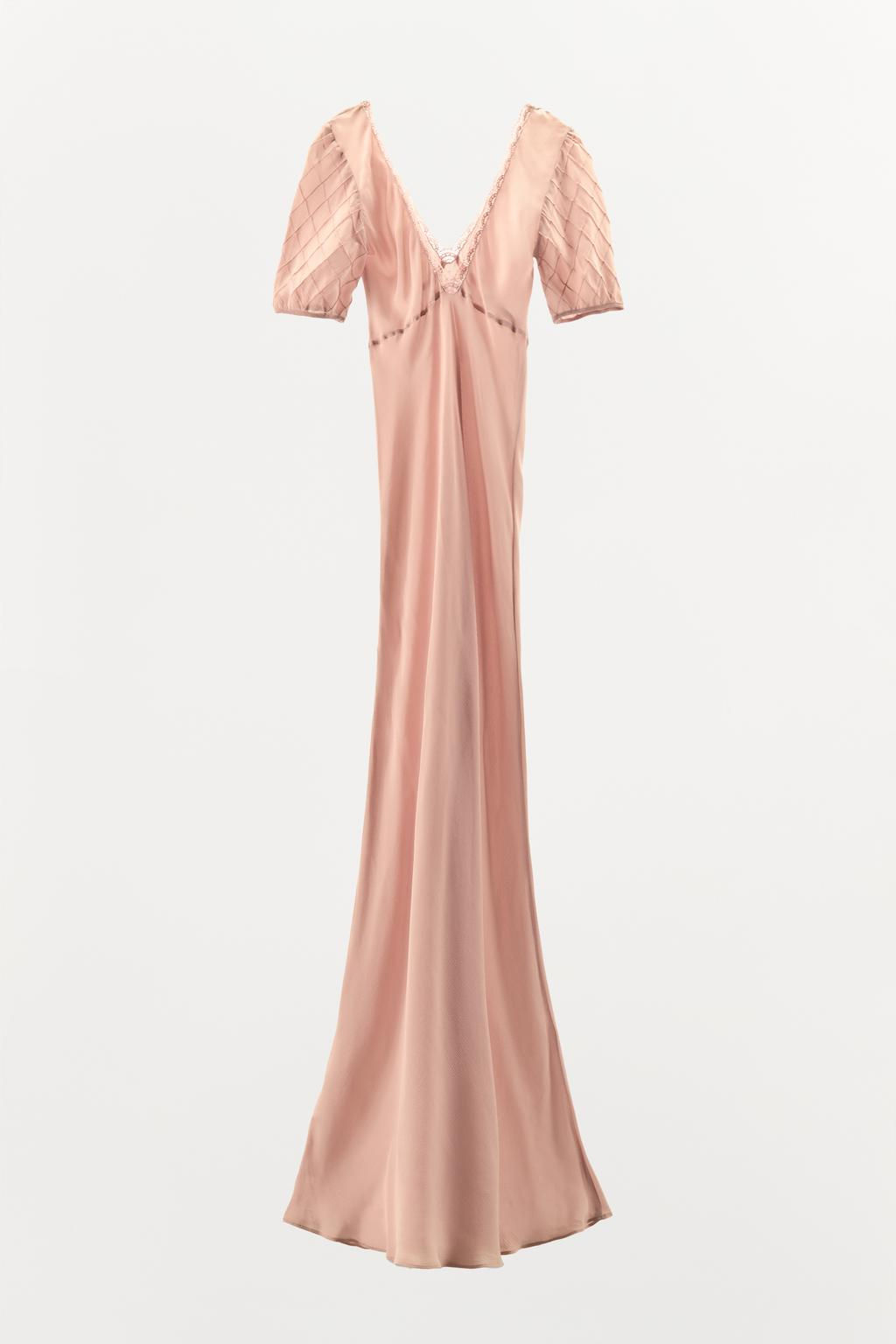 EMBROIDERED DRESS WITH PUFF SLEEVES - Zara фото 5