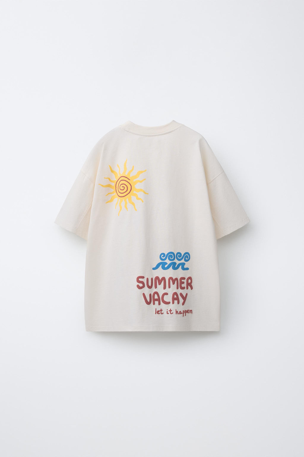 CAMISETA BORDADO Y ESTAMPADO / Blanco roto