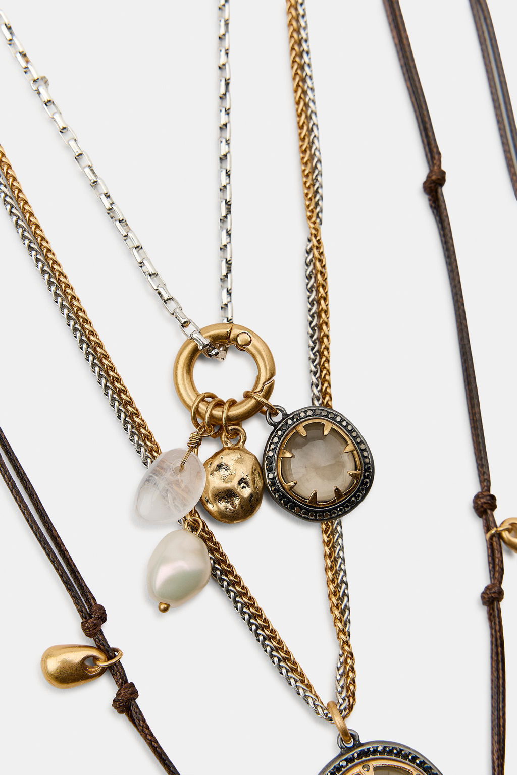 PACK OF 3 STONE CHARM NECKLACES - Zara фото 6