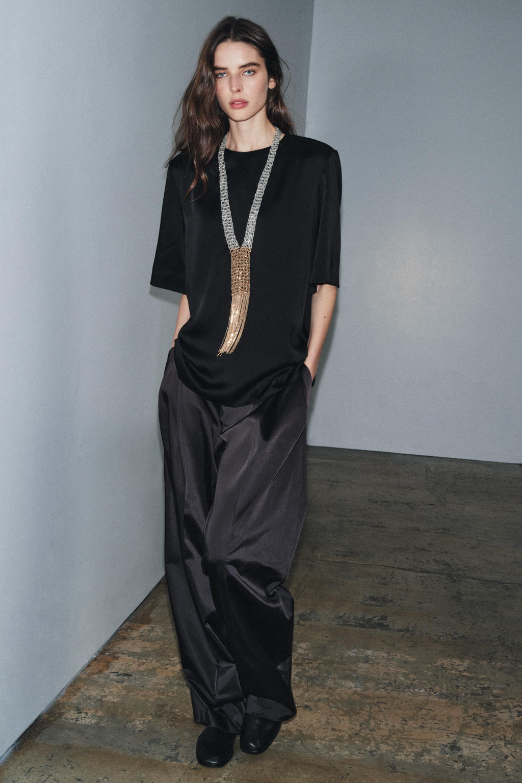 ZW COLLECTION TOP WITH SHOULDER PADS