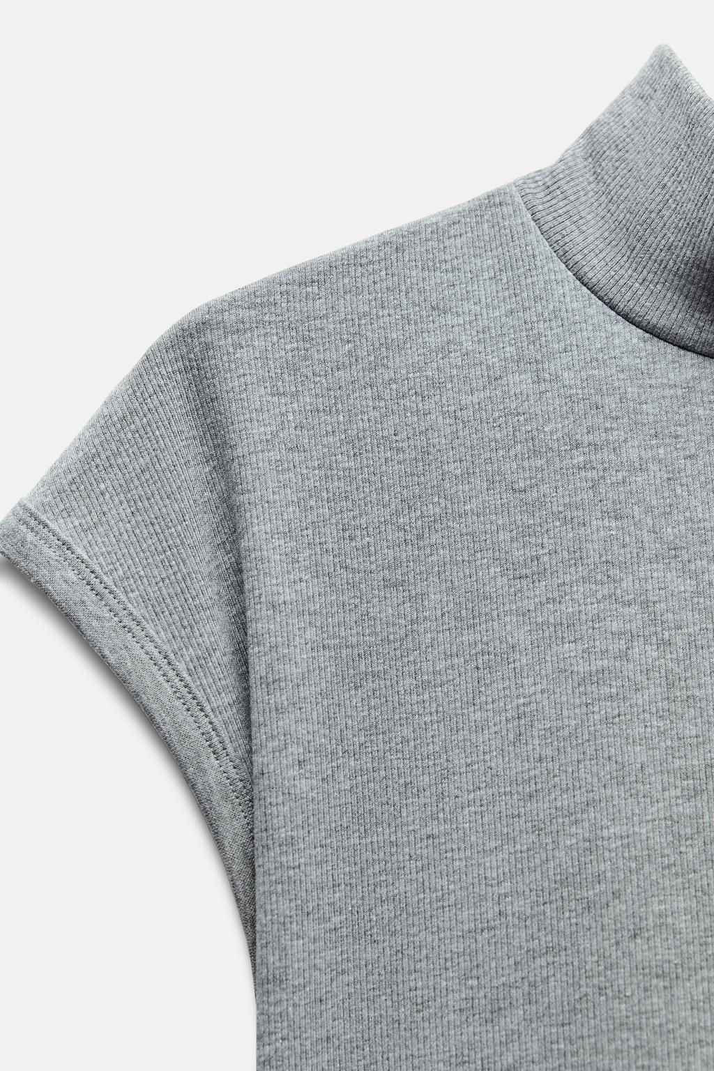 RIBBED HIGH NECK T-SHIRT - Zara фото 28