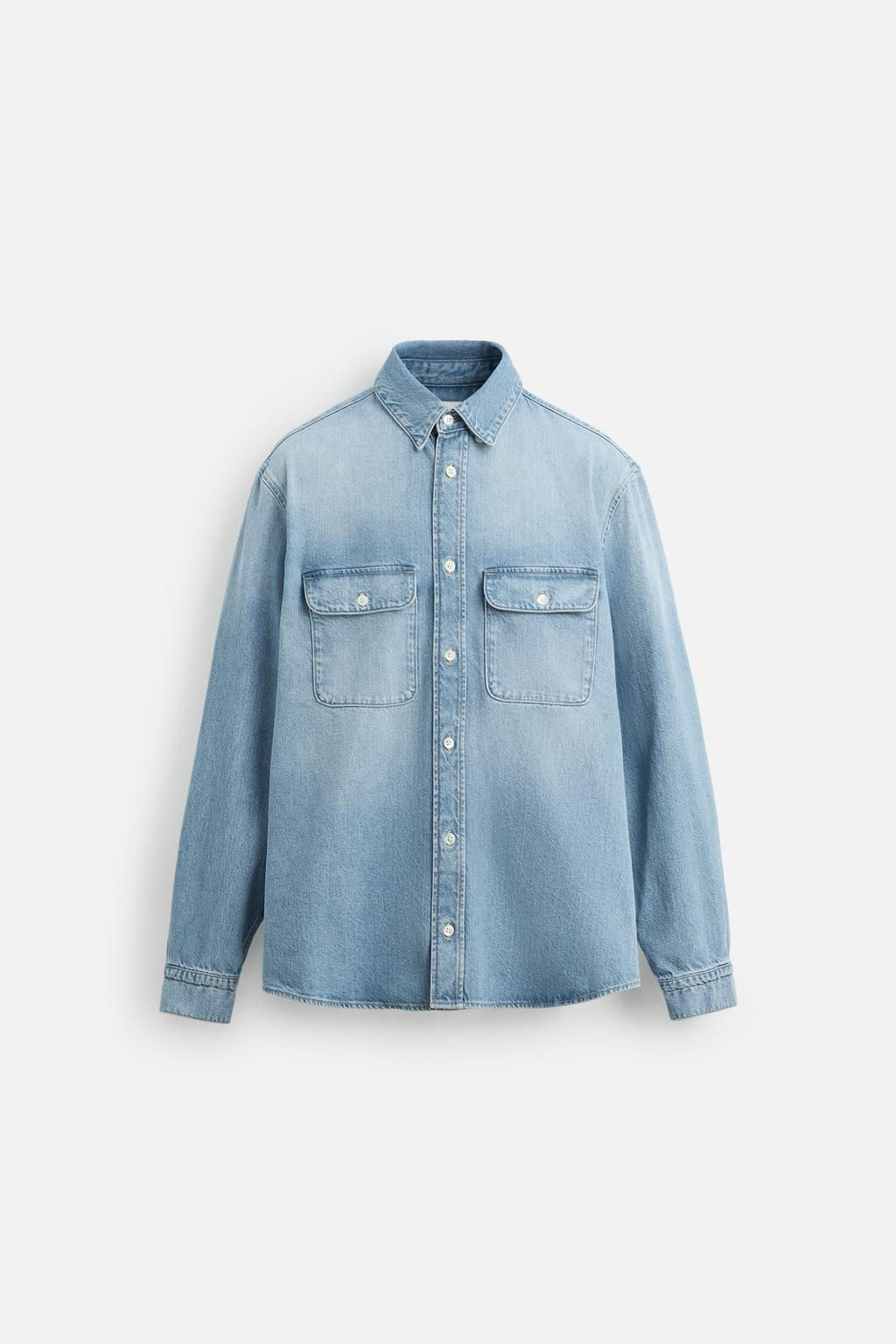 DENIM SHIRT WITH POCKETS - Zara фото 7