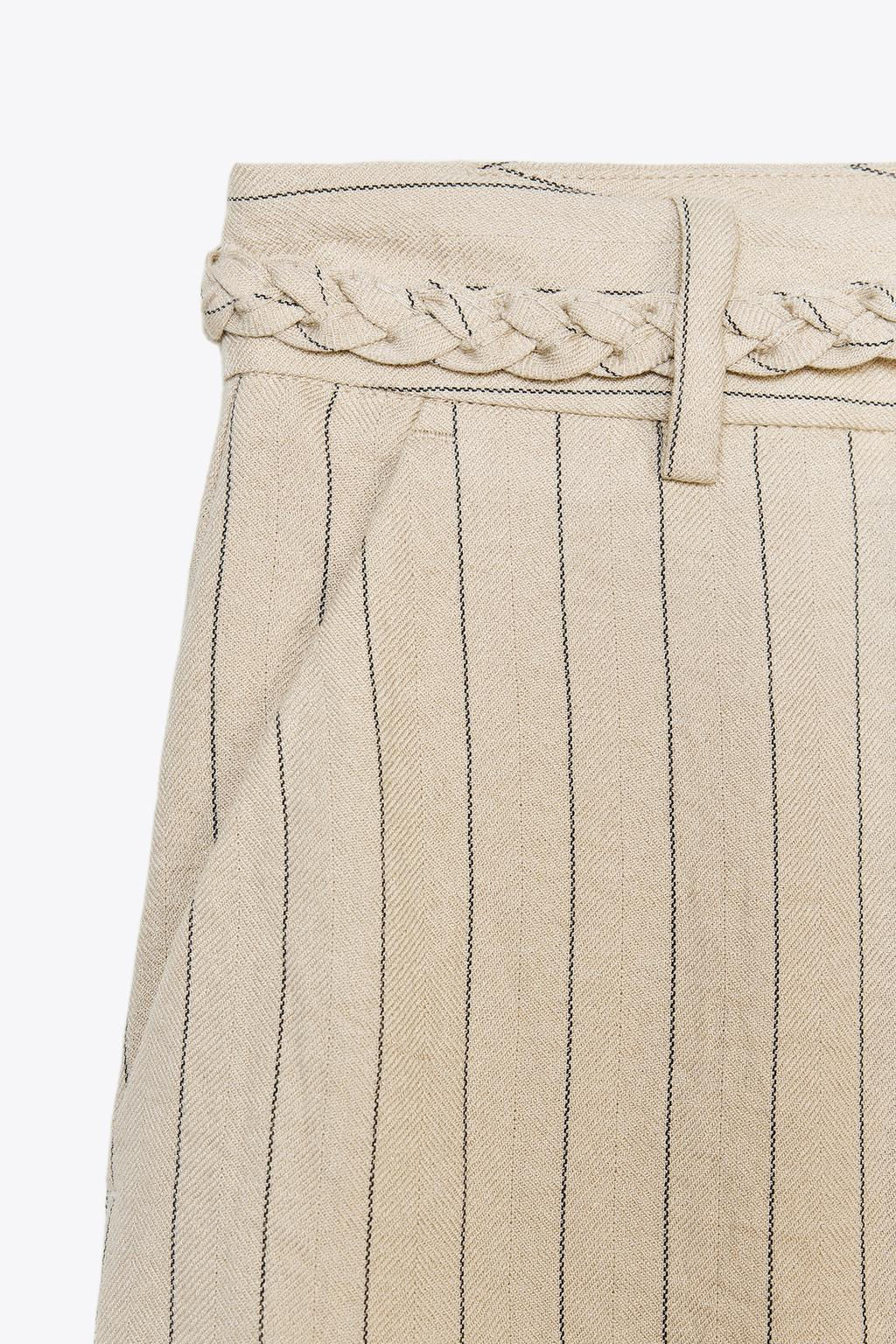 STRIPED TROUSERS WITH BRAIDED BELT - Zara фото 9