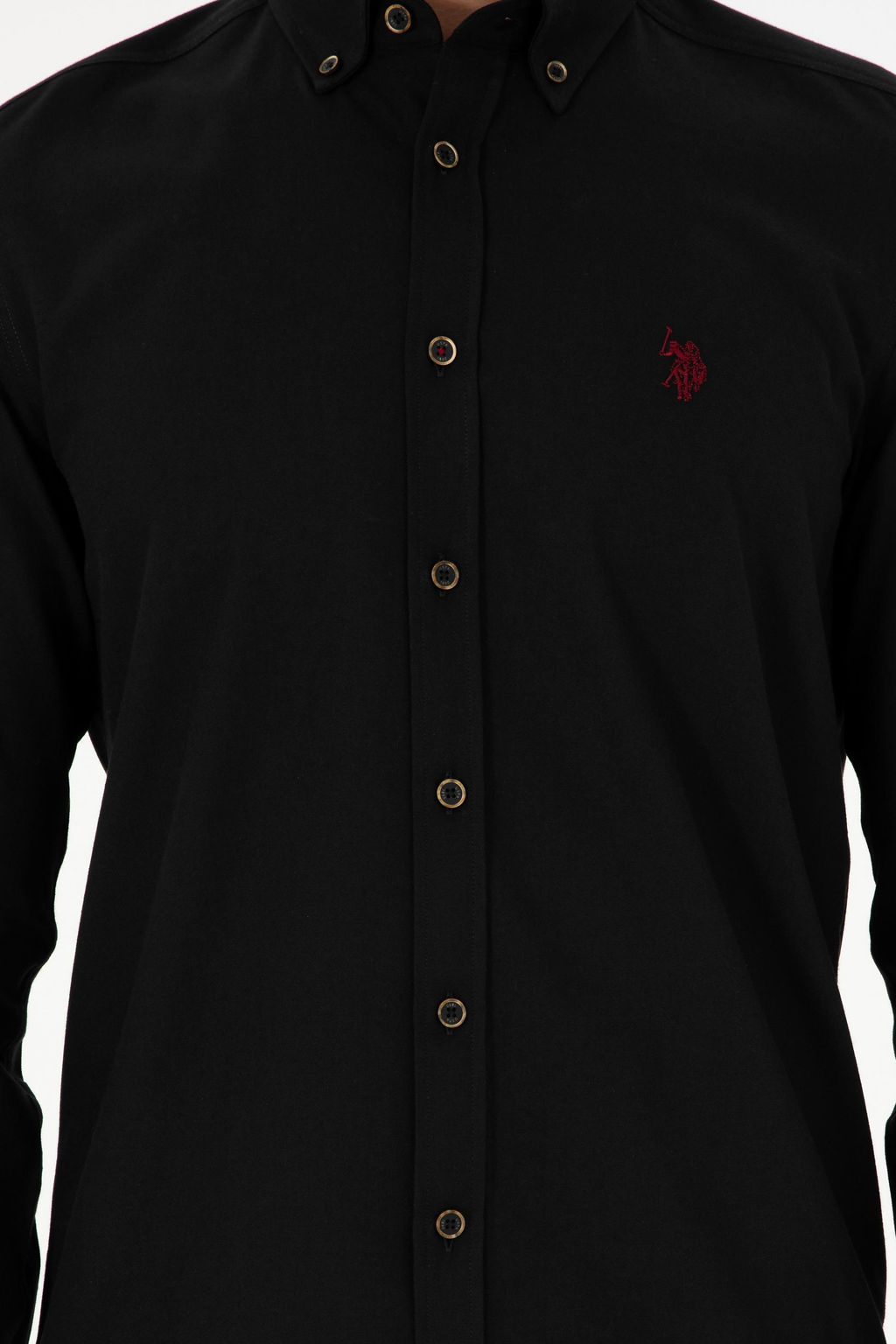 Мужская черная базовая рубашка с длинным рукавом - U.s. polo assn фото 6