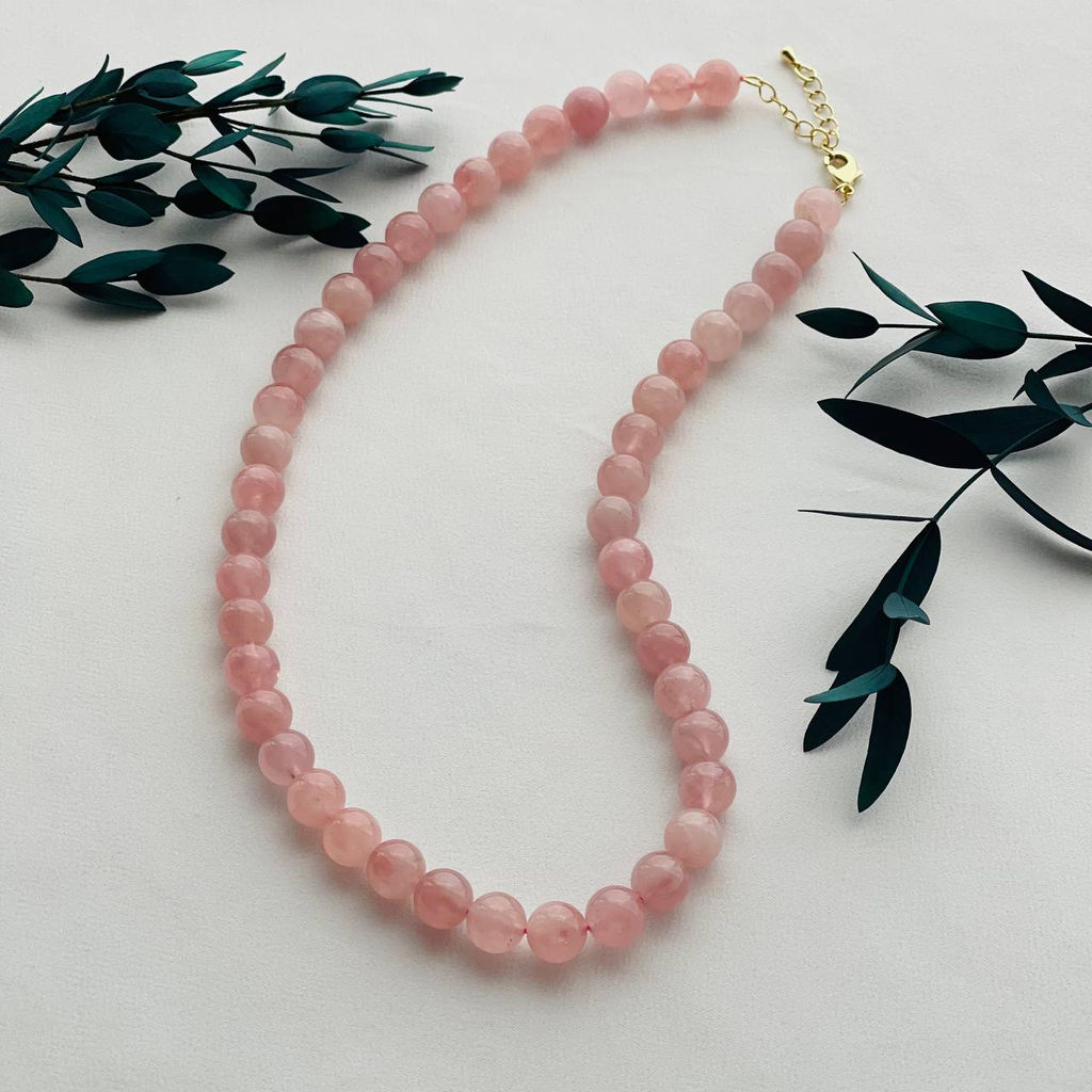 Бусы из мадагаскарского Розового кварца 45 см +