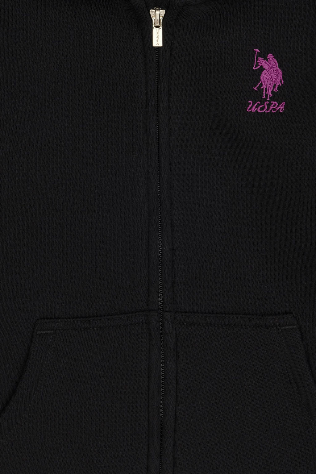 K_z _ocuk Siyah Kap__onlu Fermuarl_ _ardonlu Basic Sweatshirt Sepette S_rpriz _ndirim - U.s. polo assn фото 3