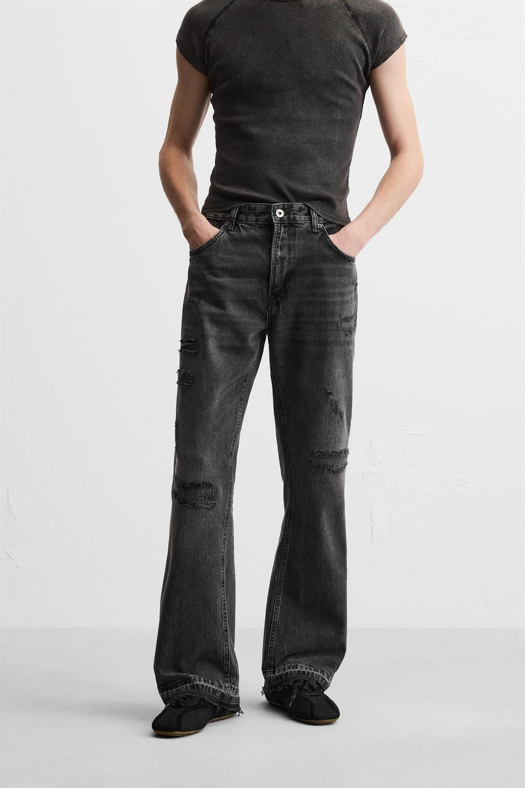 RIPPED FLARE FIT JEANS - Zara фото 2