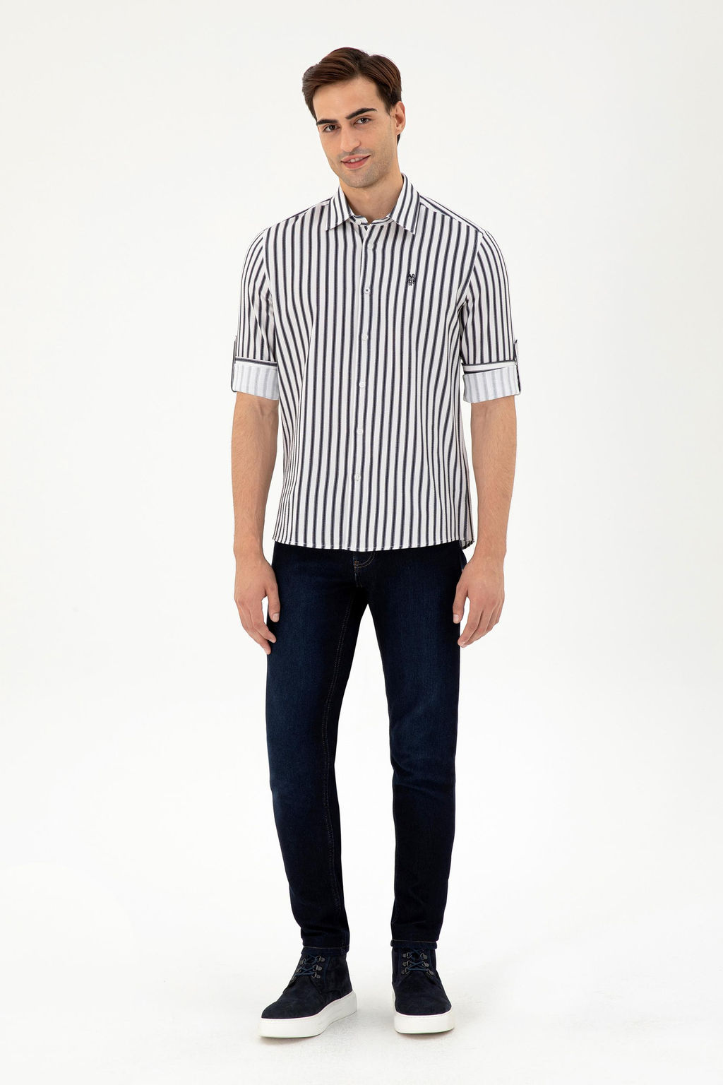 Мужская темно-синяя рубашка с длинным рукавом Неожиданная скидка в корзине - U.s. polo assn фото 4