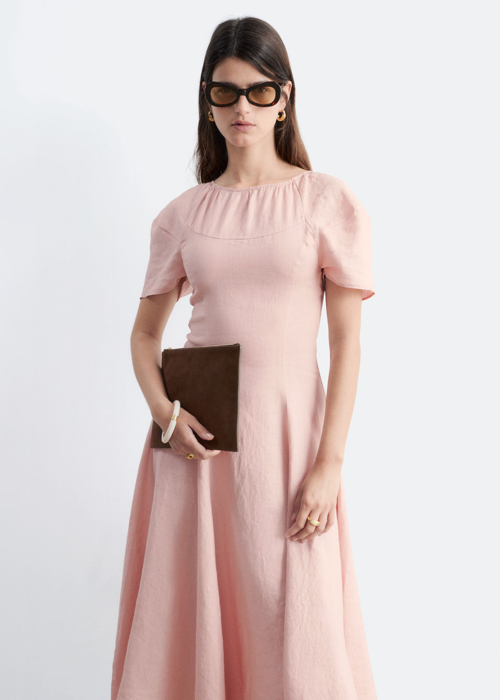Vestido midi acampanado de lino - H&m фото 6