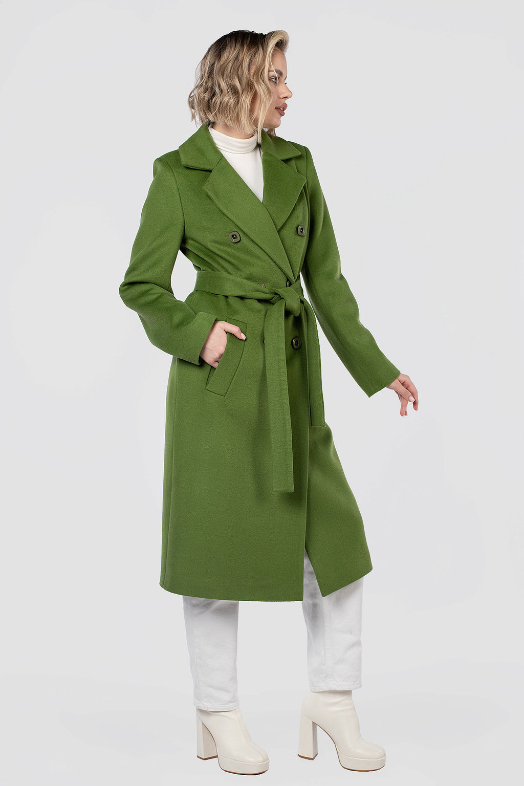 01-11790 Пальто женское демисезонное (пояс) - El podio фото 3